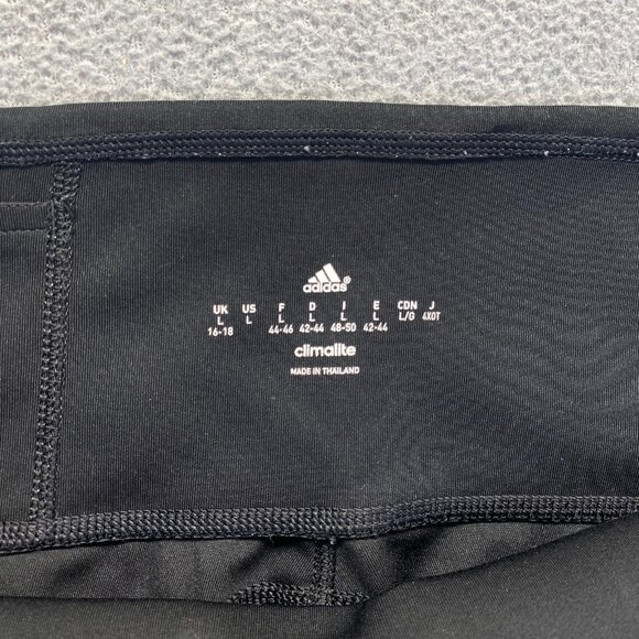 Adidas Climalite Leggings Stretch Full Length Teens Large Black,Athletic - Picture 3 of 10